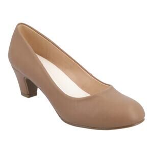 Journee Women's Luu Round Toe Mid Heel Pumps Light Tan Size 8